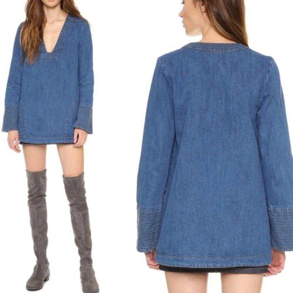 Free People Denim Tunic Dress with Pockets